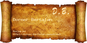 Dorner Bertalan névjegykártya