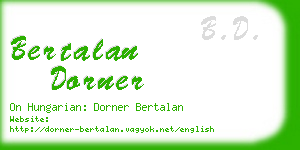 bertalan dorner business card